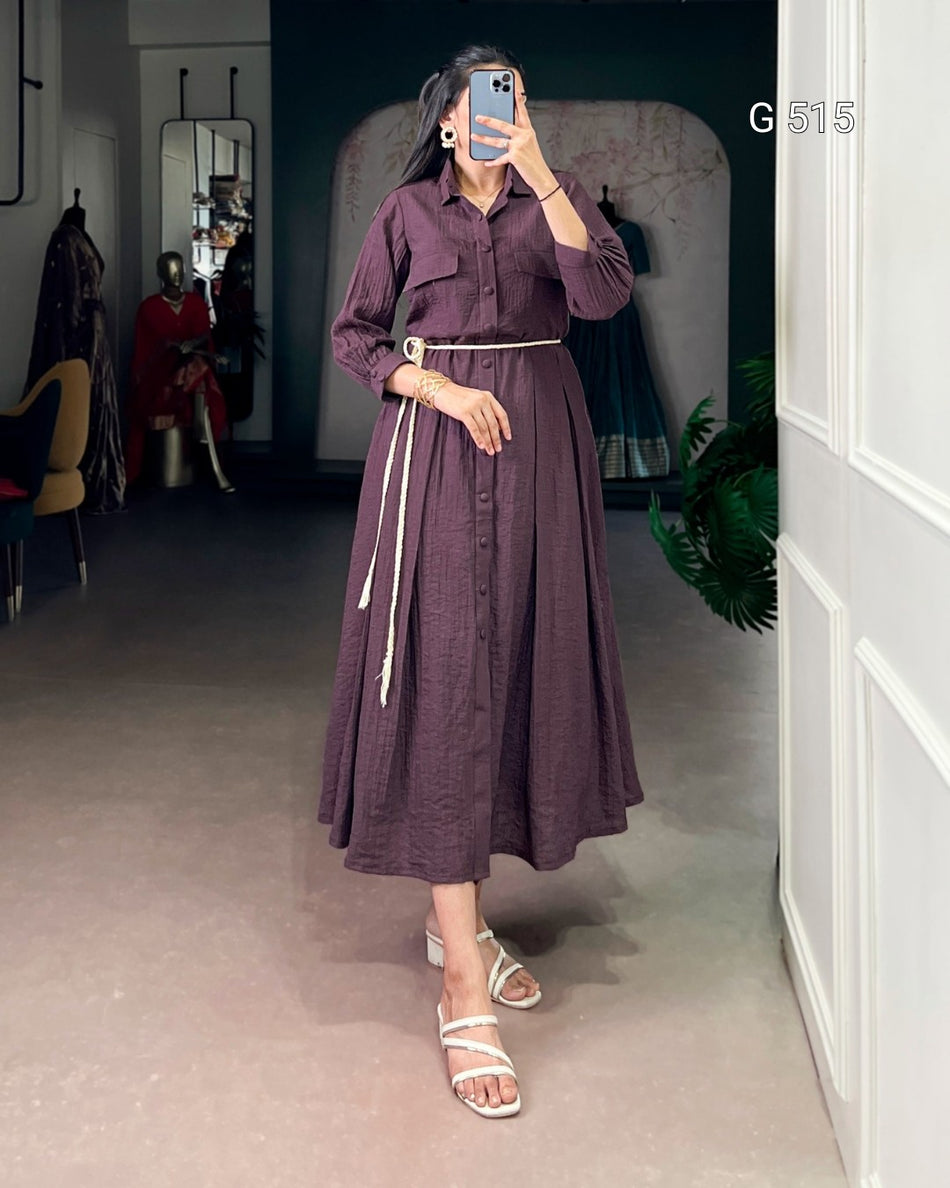 Beautiful Crackle Dress with Elegant Flow Design - G 515