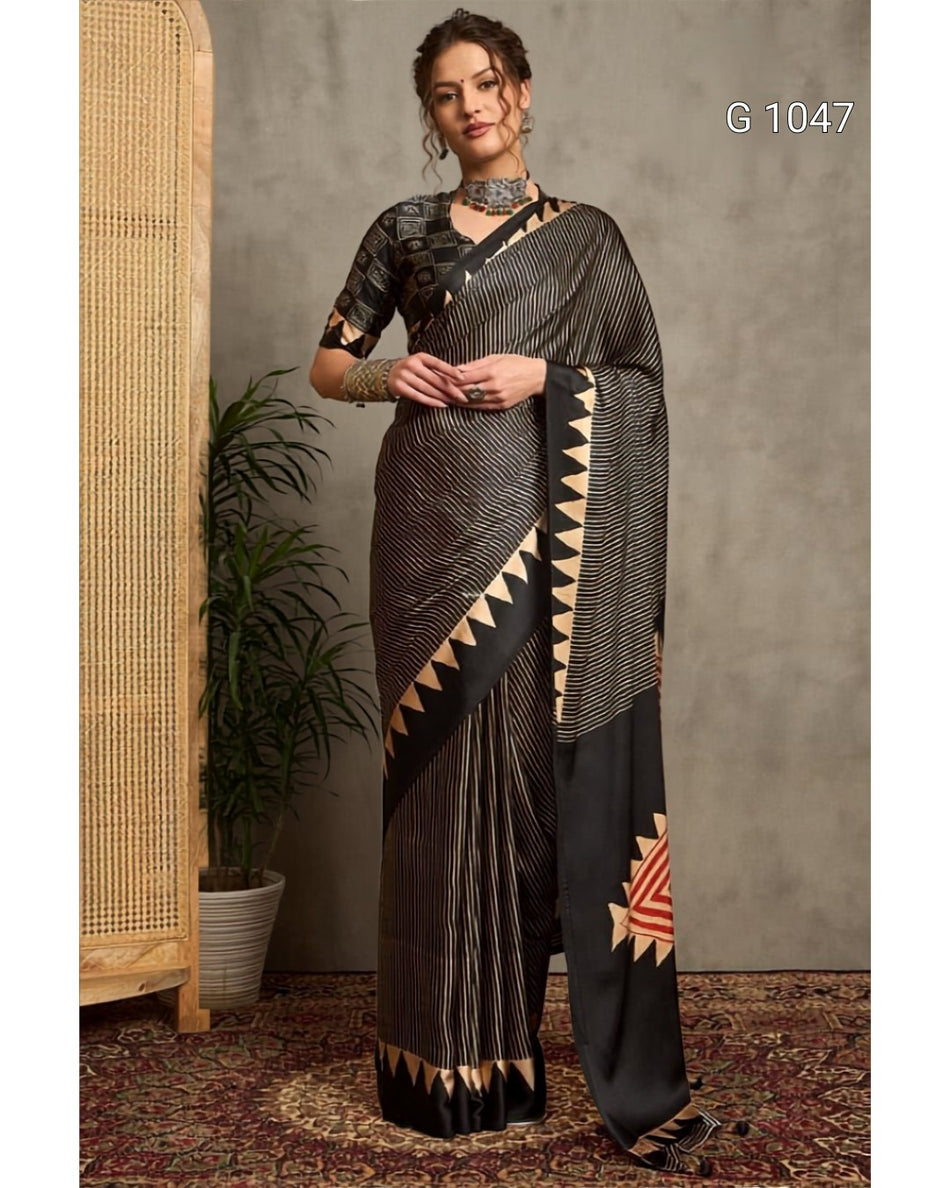 Stylish Gaji Satin Sarees for Every Occasion - G 1047