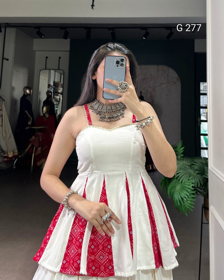 Multi Patch Pure Rayon Lehenga with Bandhej Blouse – G 277