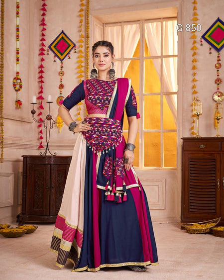 Woman in traditional outfit with decorative elements in a decorated room