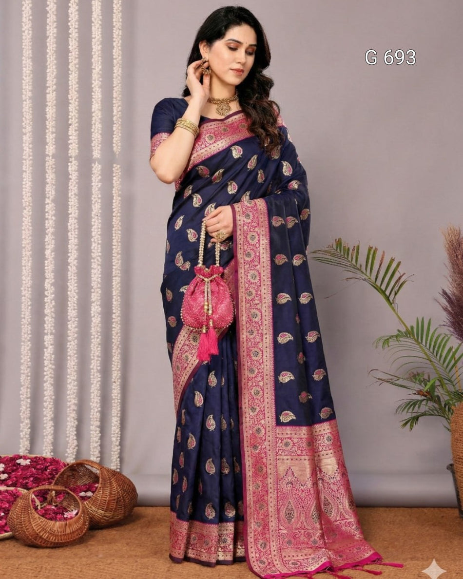 Luxurious Traditional Saree with Modern Royal Touch G 693