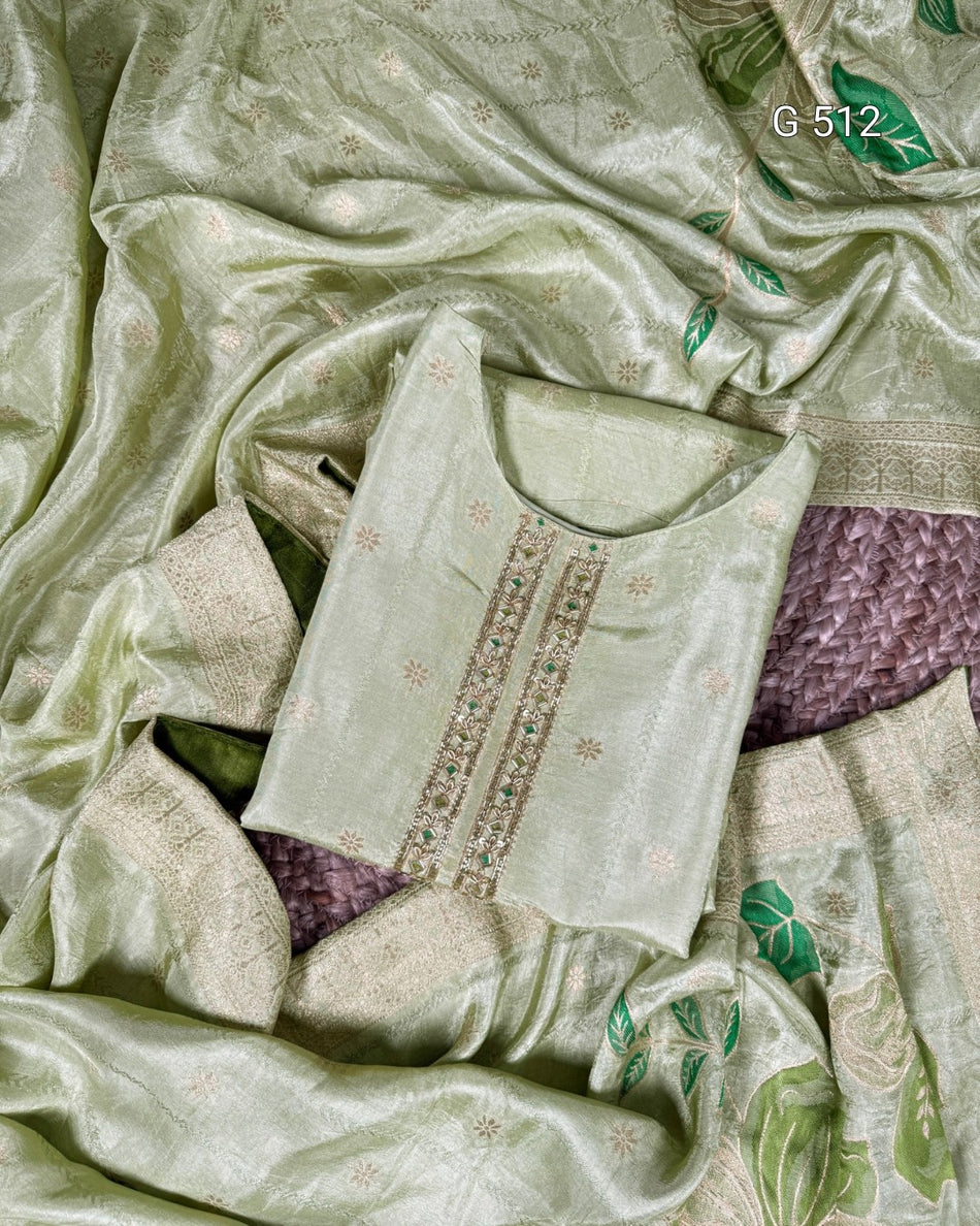 Classic Pastel Green Suit with Subtle Shine - G 512