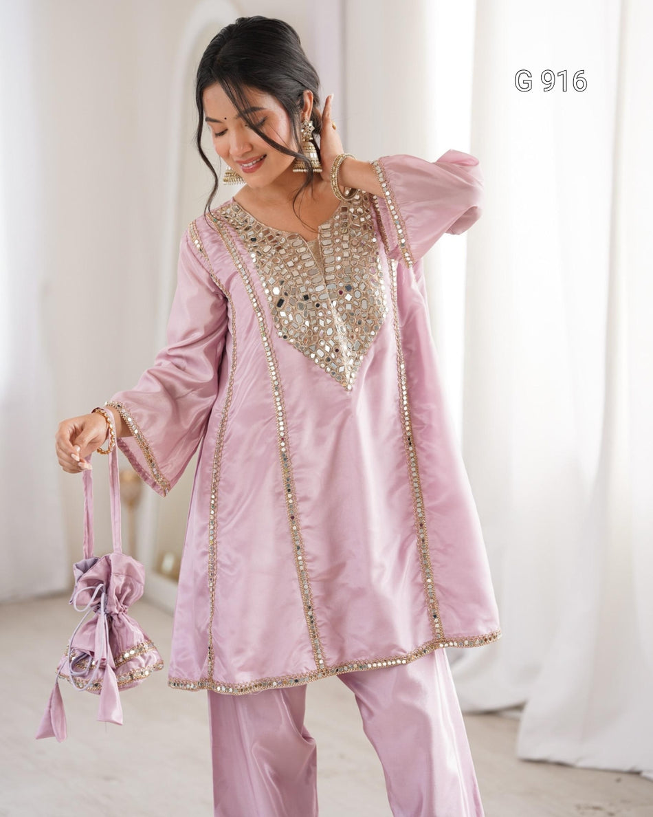 Stylish Kurti Pant Celebration Wear - G 916