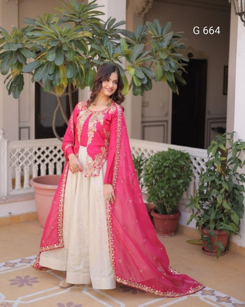 Elegant Party Wear Gown with Graceful Detailing G 664