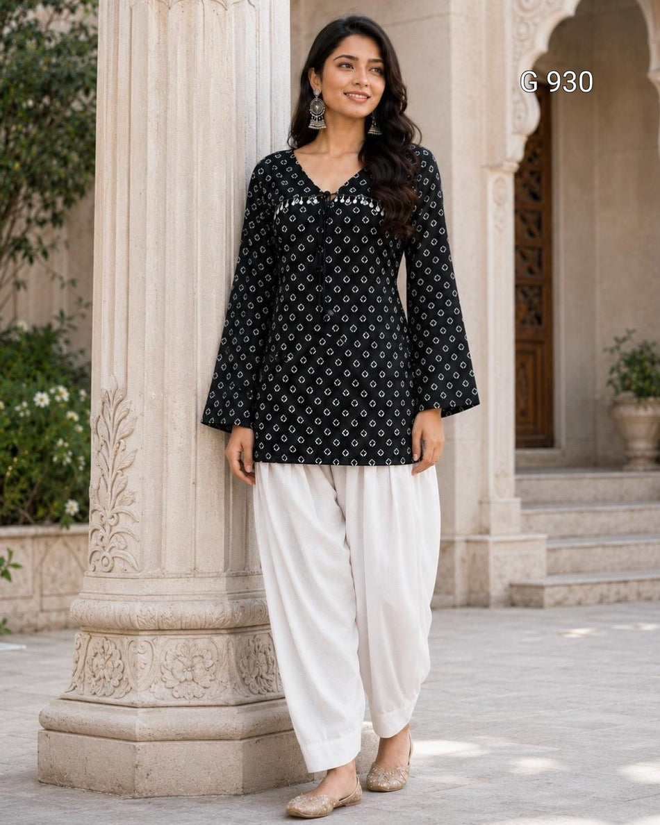 Comfortable Bandhej Cotton Suit Set - G 930