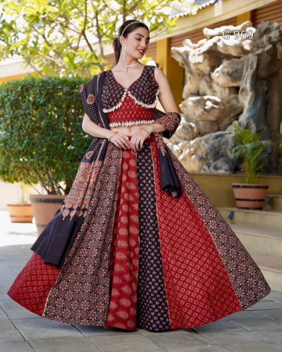 Handcrafted Navratri Celebration Lehenga - G 969