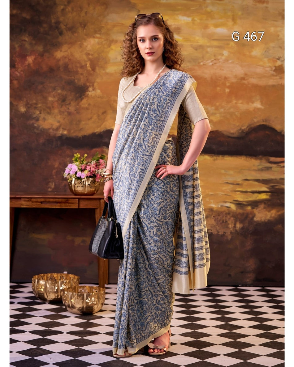 Elegant Tussar Silk Sarees with Timeless Prints - G 467