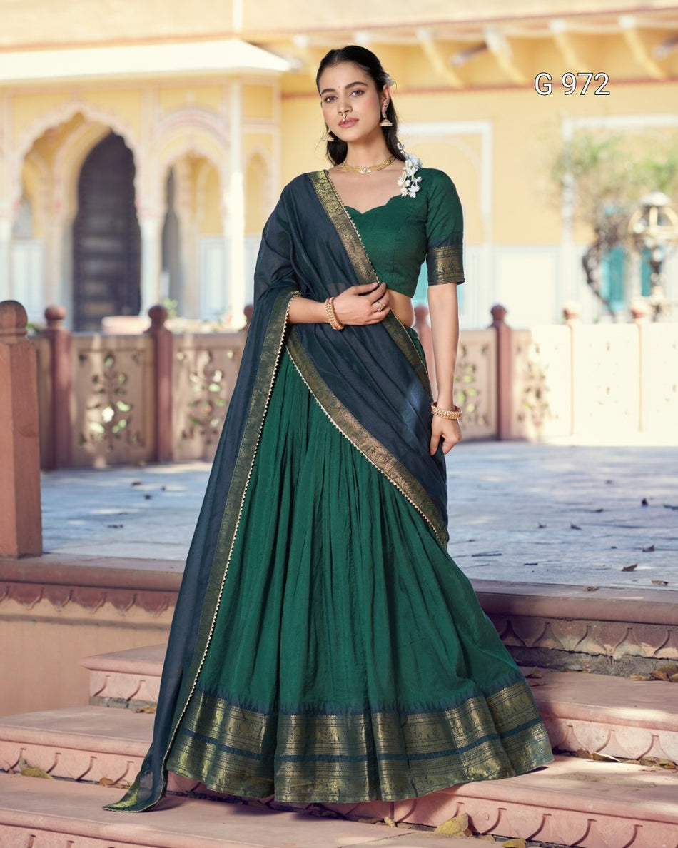 Traditional South Poly Cotton Lehenga - G 972