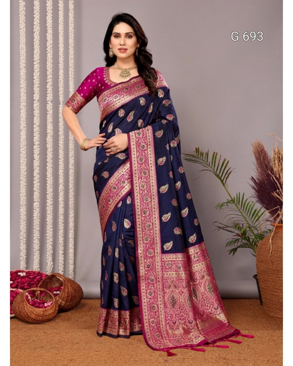Luxurious Traditional Saree with Modern Royal Touch G 693