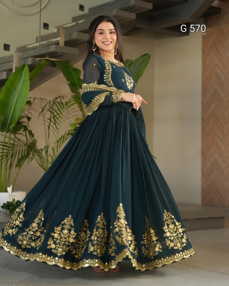 Luxurious Embroidered Gown for Special Occasions - G 570