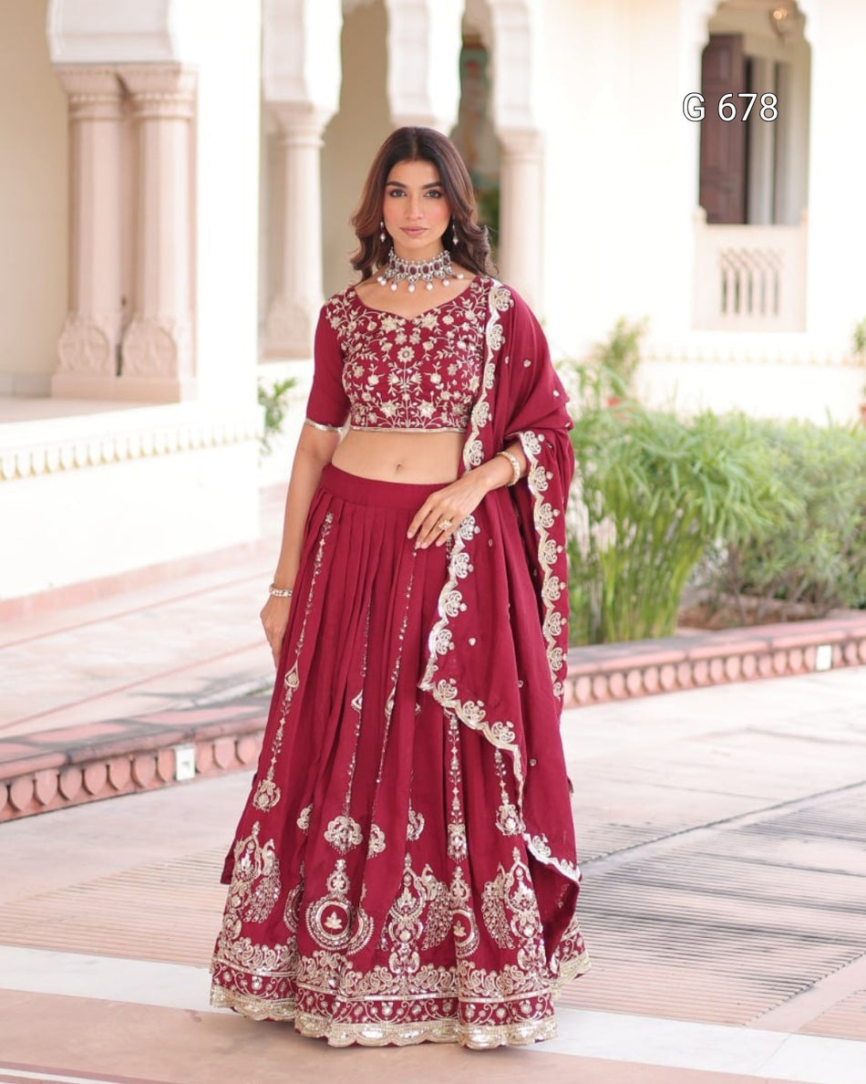 Luxurious Festive Lehenga for Wedding Functions G 678