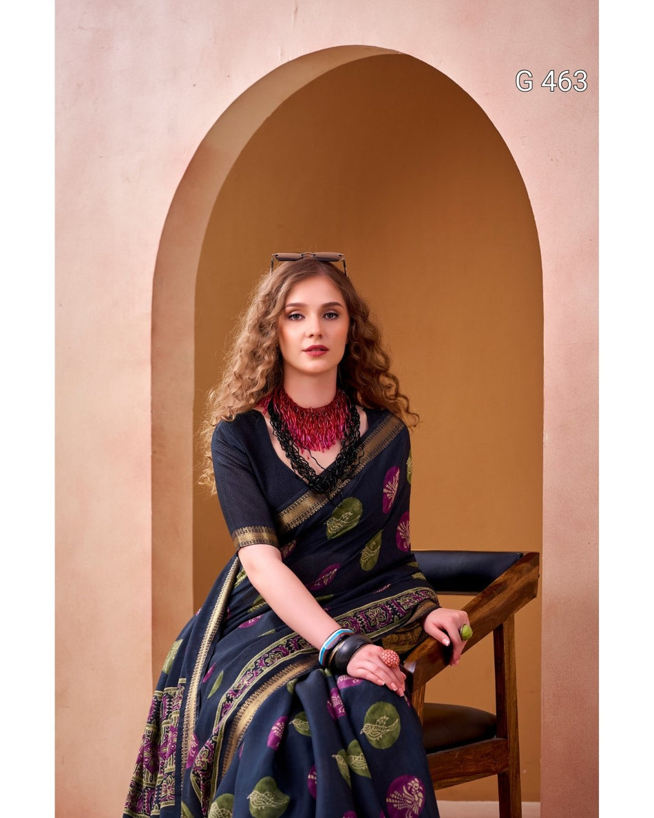 Graceful PV Chanderi Sarees with Lightweight Feel - G 463