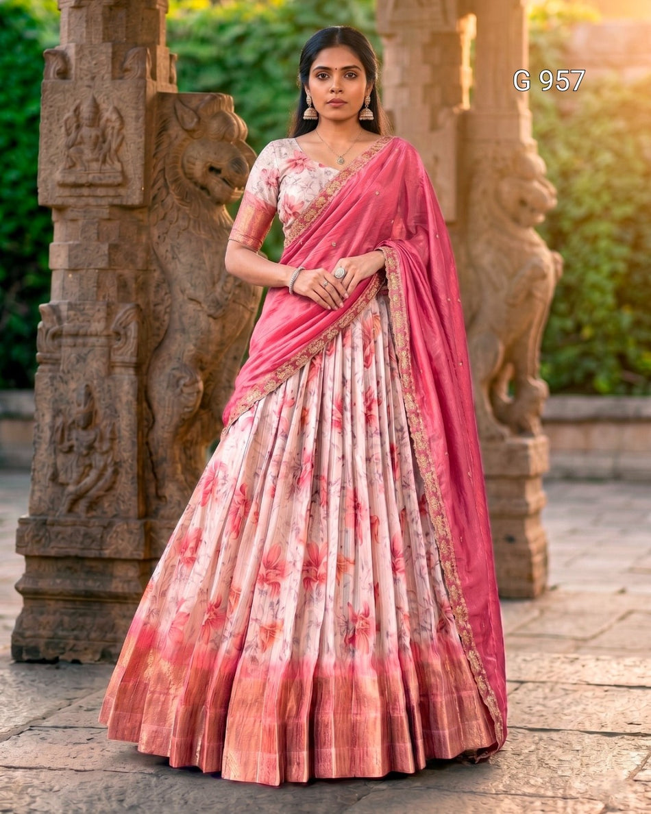 Luxury Kashmiri Dupatta Lehenga Set - G 957
