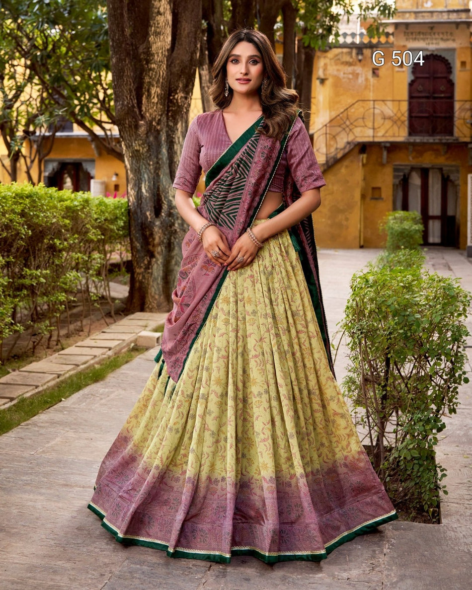 Elegant Vichitra Silk Lehenga with Modern Festive Touch - G 504
