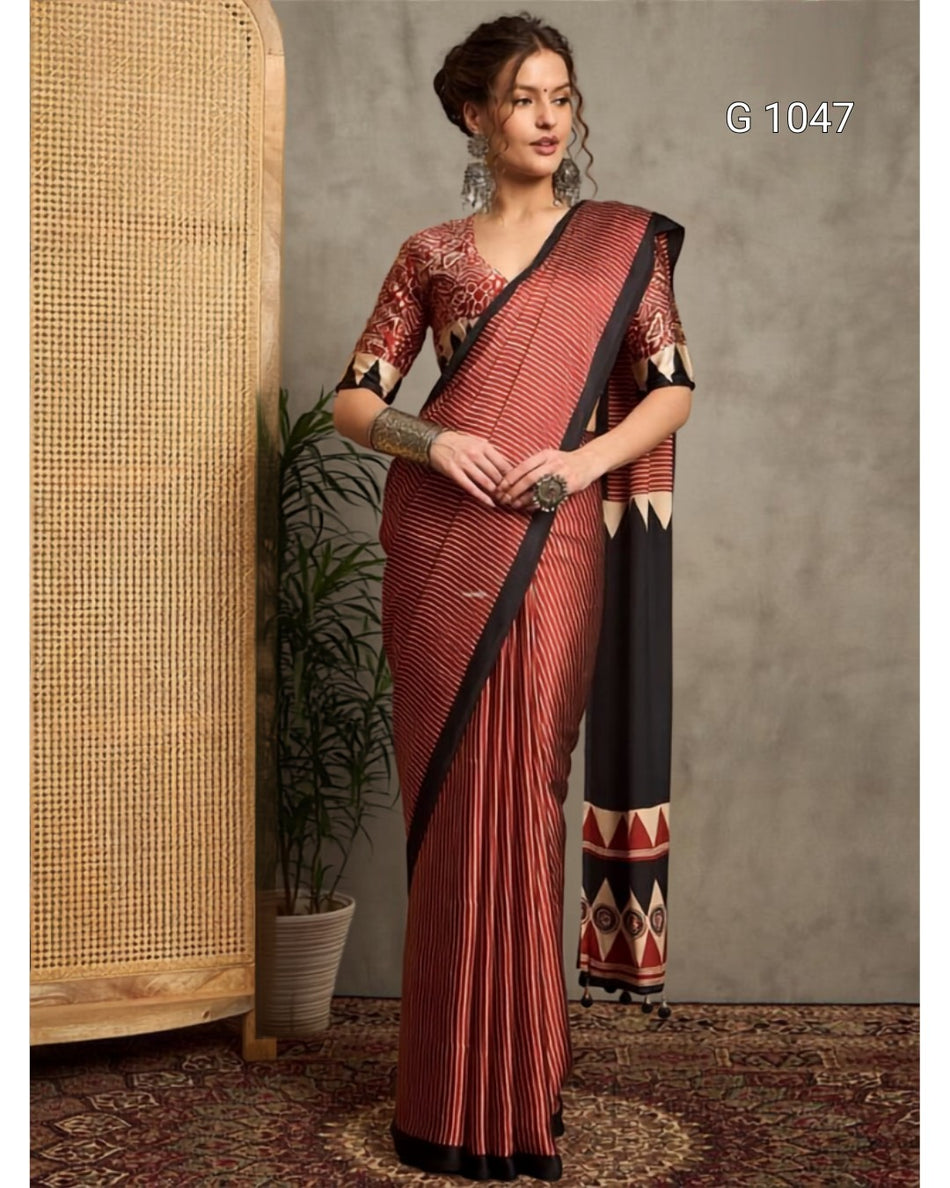 Stylish Gaji Satin Sarees for Every Occasion - G 1047
