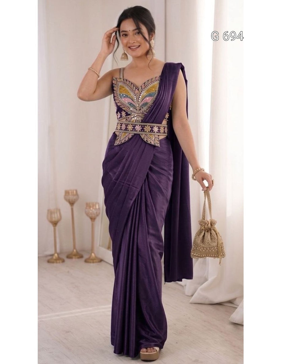 Fashionable Ready To Wear Saree with Elegance G 694