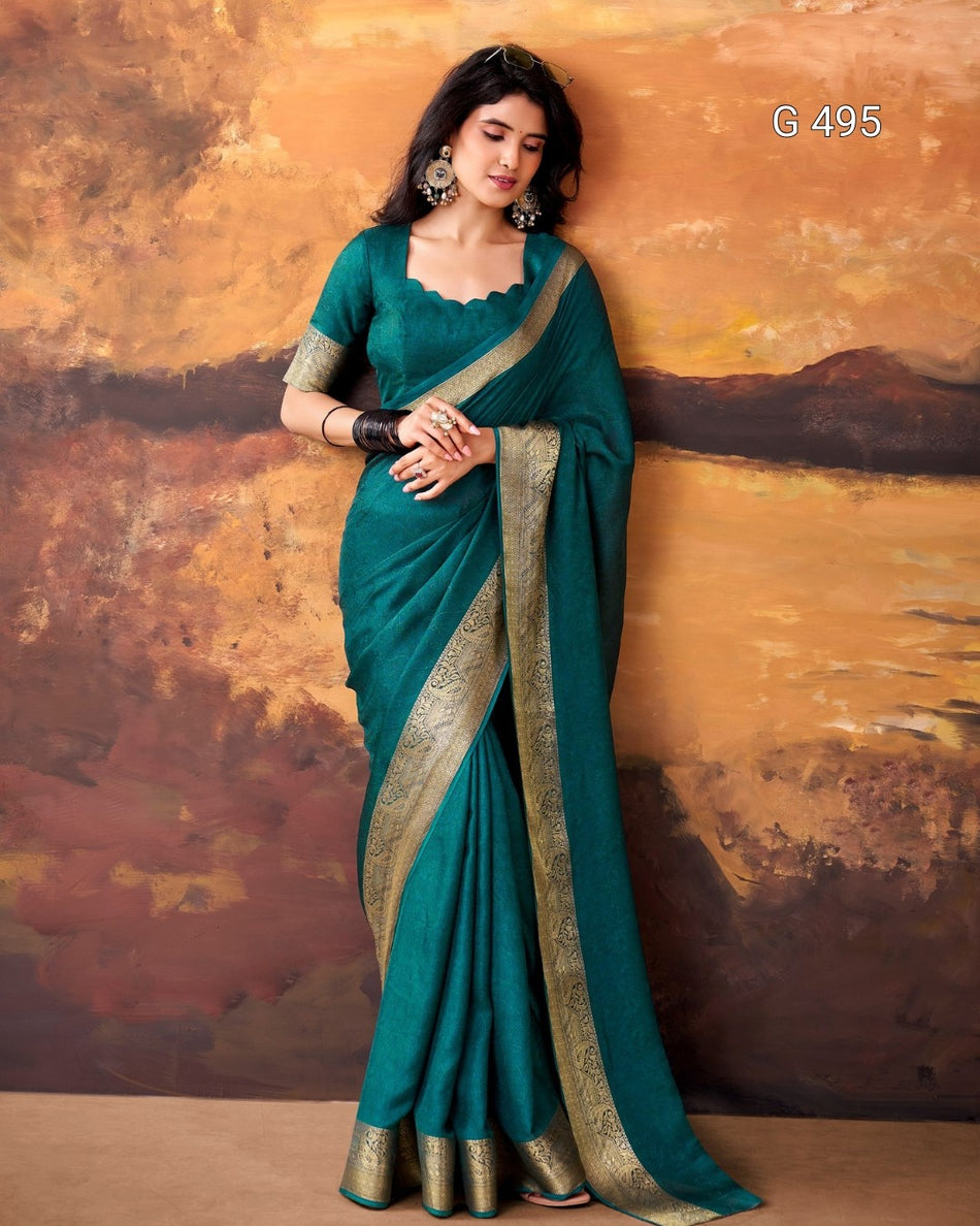 Graceful Marsh Mello Sarees with Comfortable Style - G 495