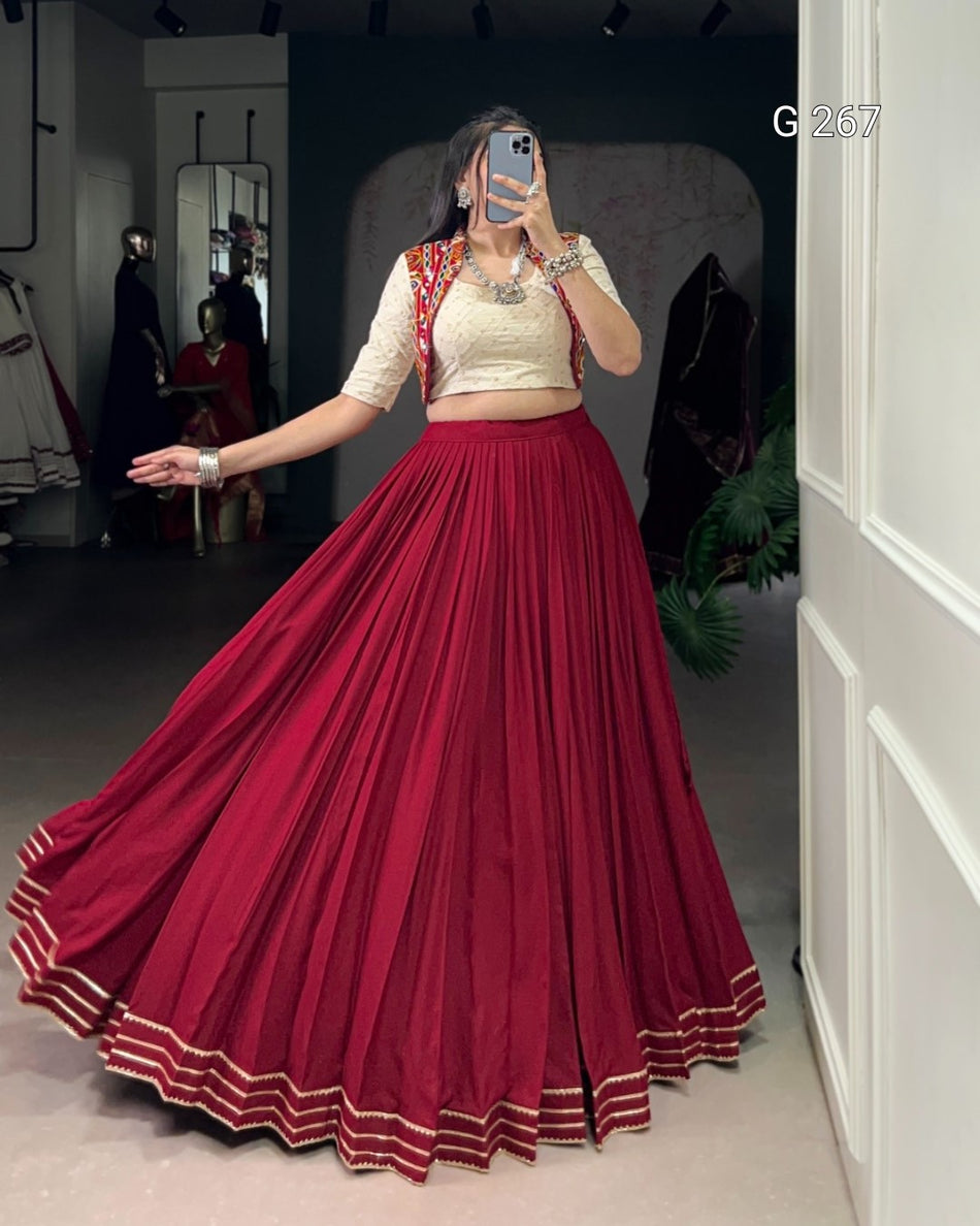 Gotta Patti Lace Touch Up Pure Rayon Lehenga – G 267