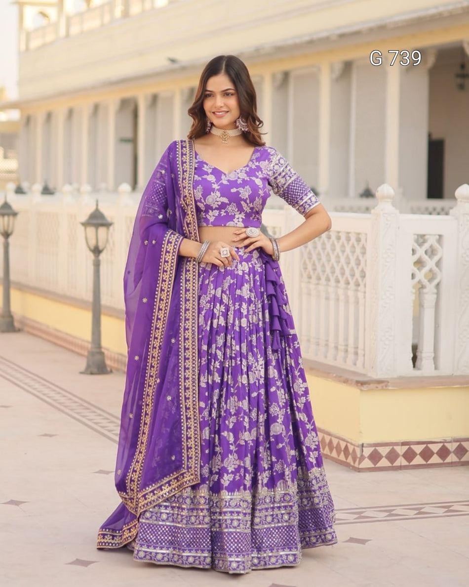 Luxurious Festive Lehenga for Wedding Functions G 739