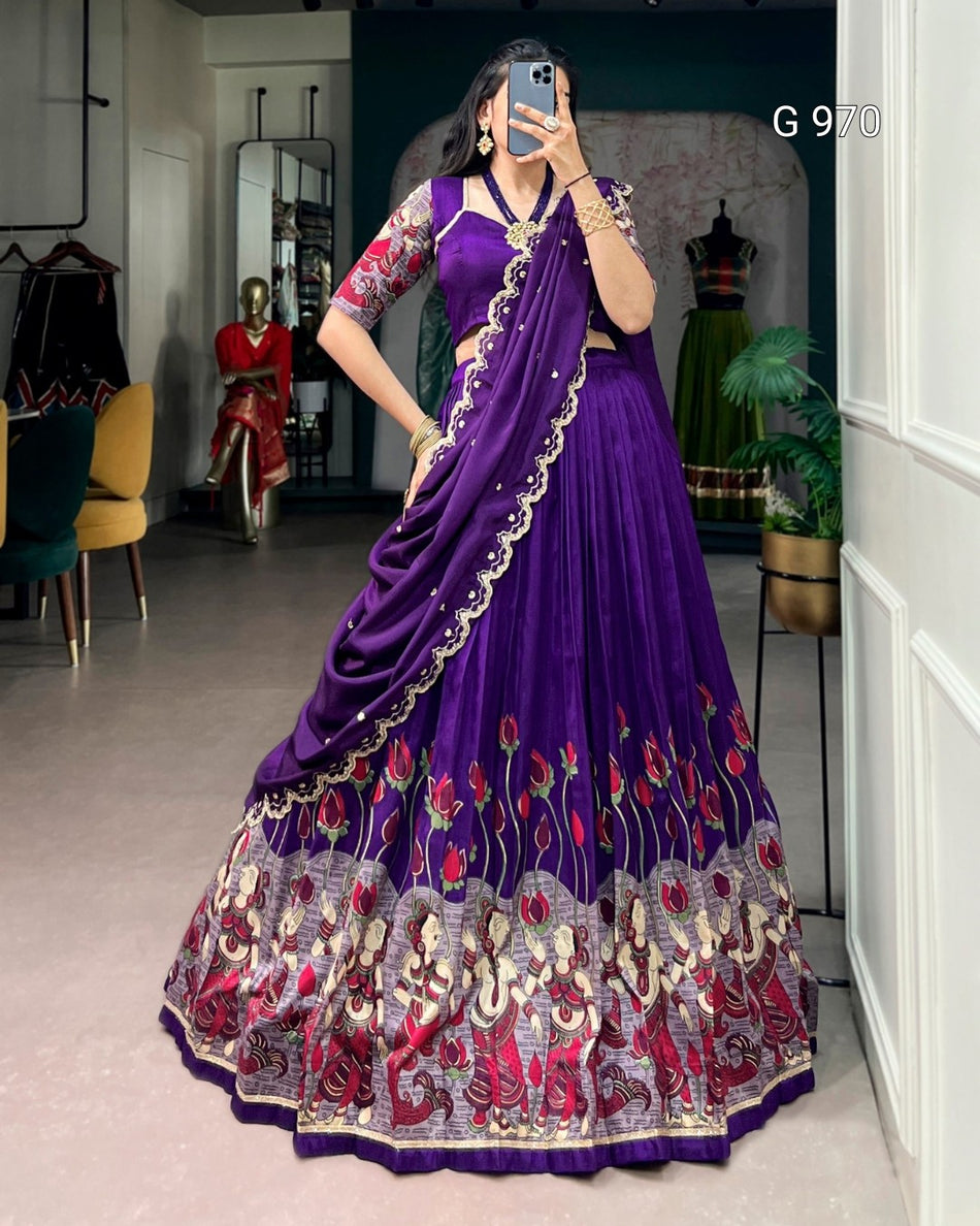 Embroidered Chinon Dupatta Lehenga Collection - G 970