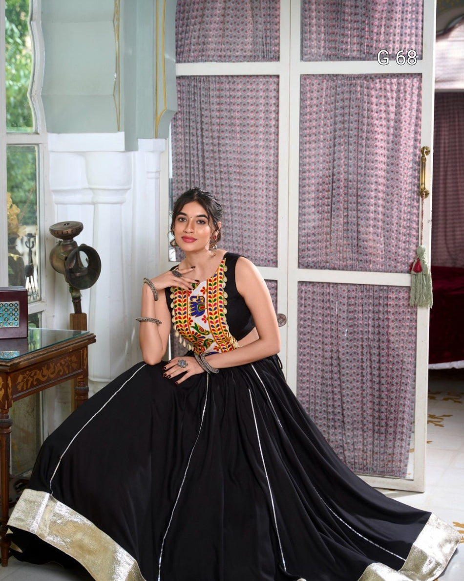 Rayon Lehenga with Lace Border & Gotta Patti Touch Up – G68