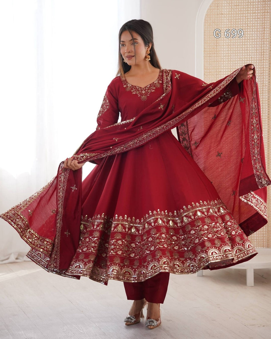 Premium Sequence Work Anarkali with Festive Glamourn G 699