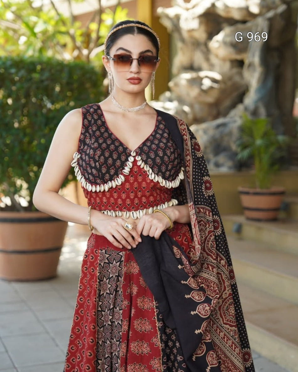 Handcrafted Navratri Celebration Lehenga - G 969