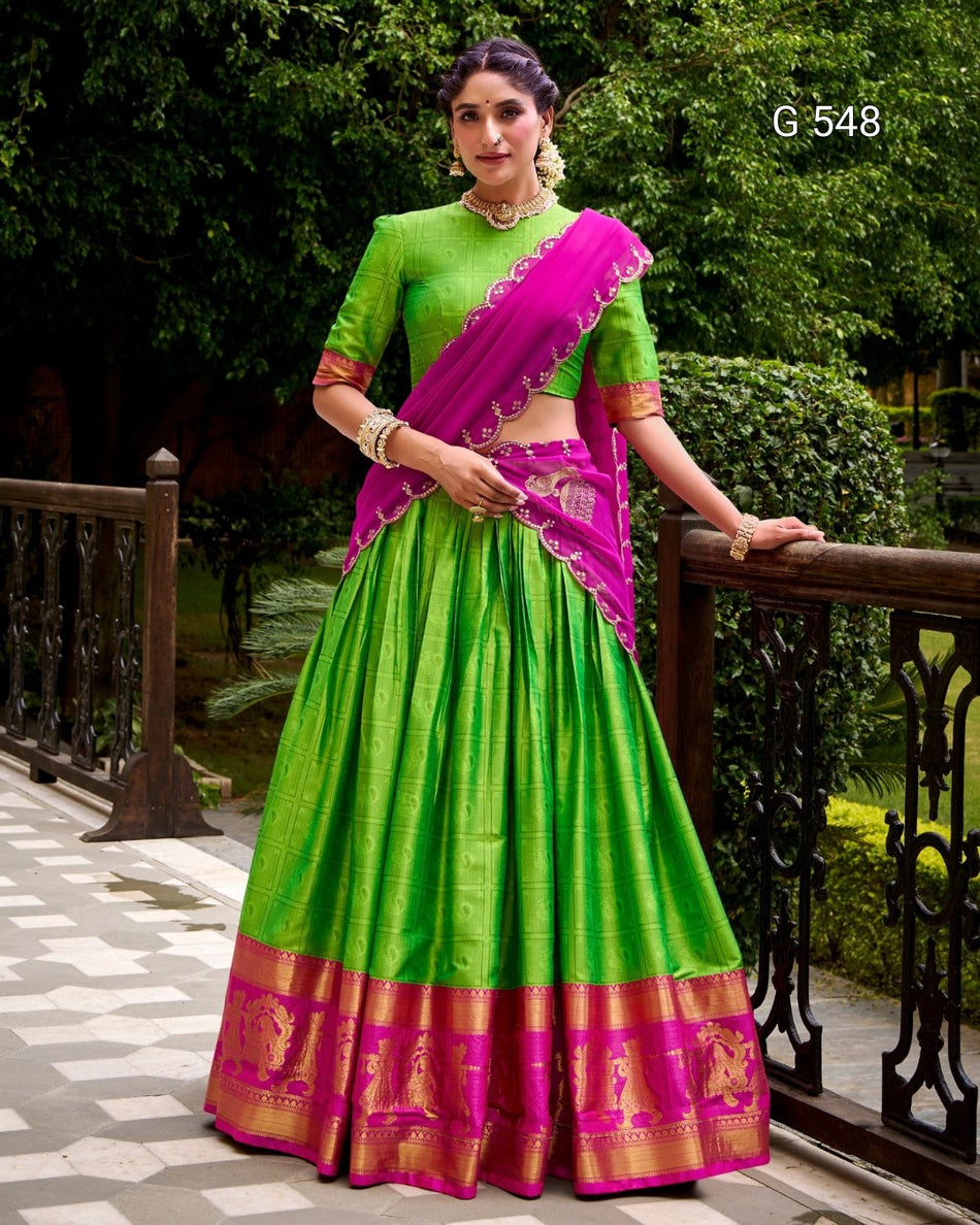 Graceful Poly Cotton Lehenga with Heritage Charm - G 548