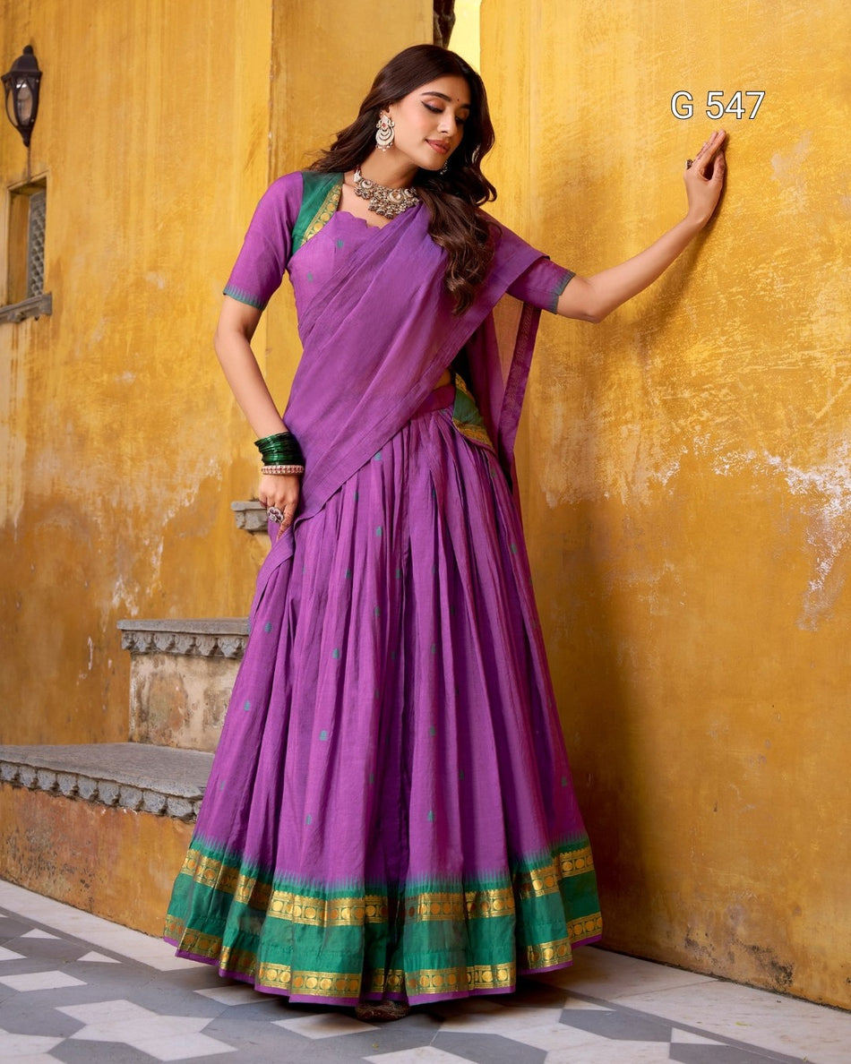 Beautiful Chanderi Cotton Lehenga for Festive Occasions - G 547