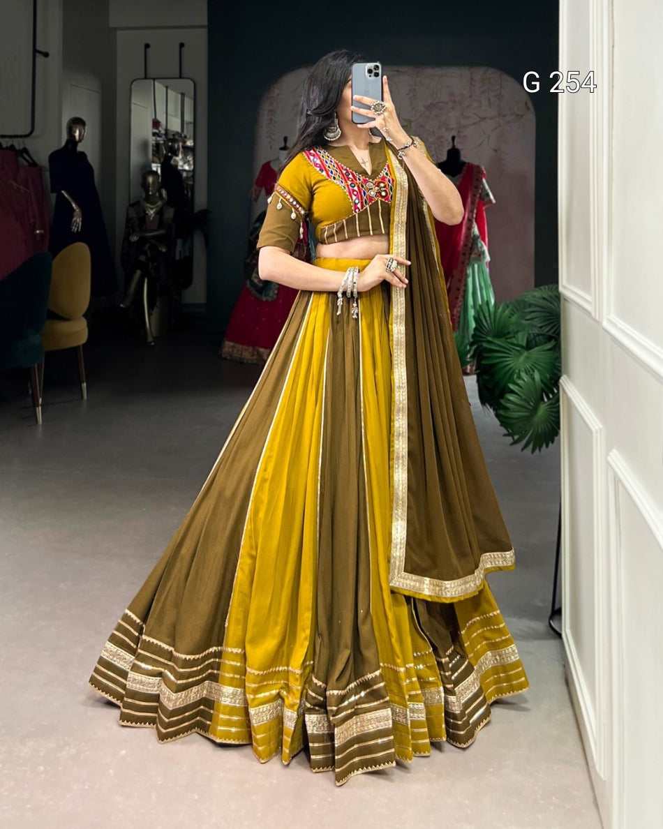 Sequins Lace Pure Rayon Lehenga with Gota Patti Touch Up – G 254
