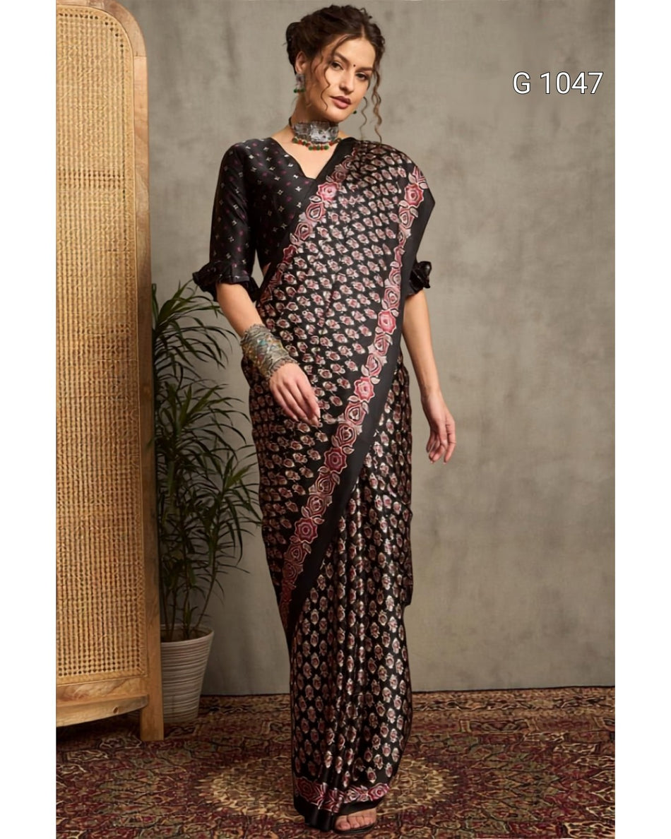 Stylish Gaji Satin Sarees for Every Occasion - G 1047