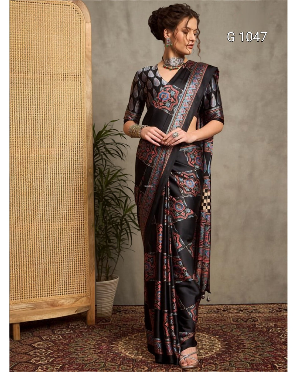 Stylish Gaji Satin Sarees for Every Occasion - G 1047