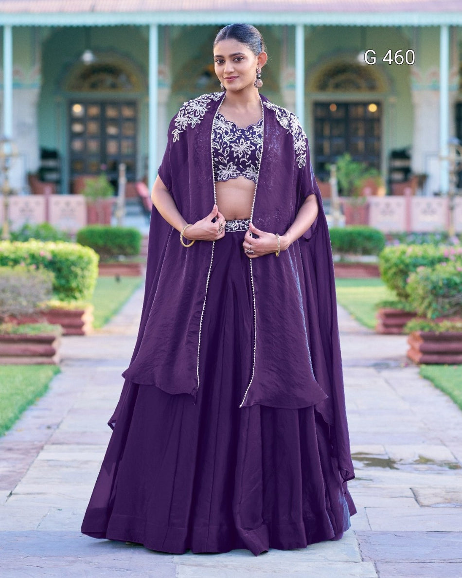Modern Cape Lehenga with Ethnic Elegance - G 460