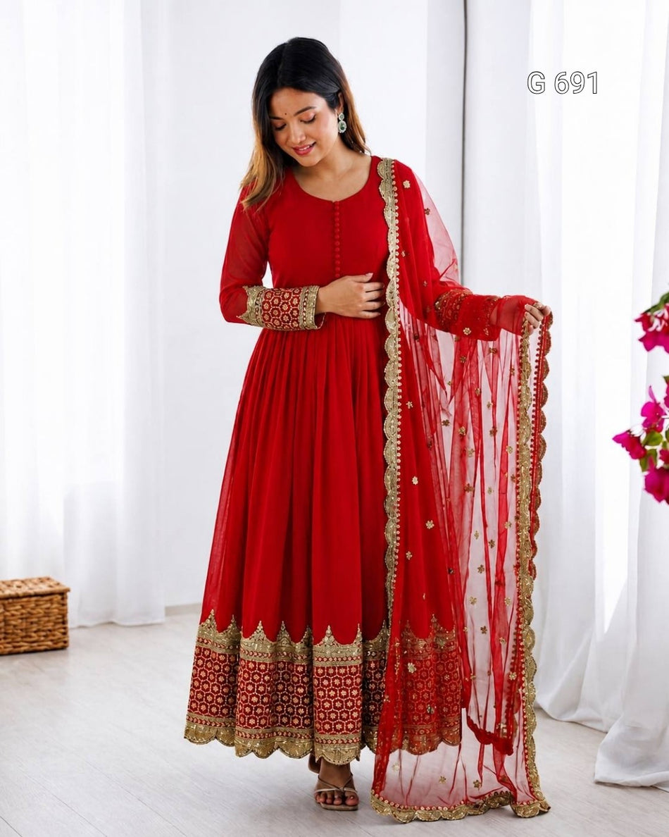 Luxurious Sequence Work Anarkali with Ethnic Charm - G 691