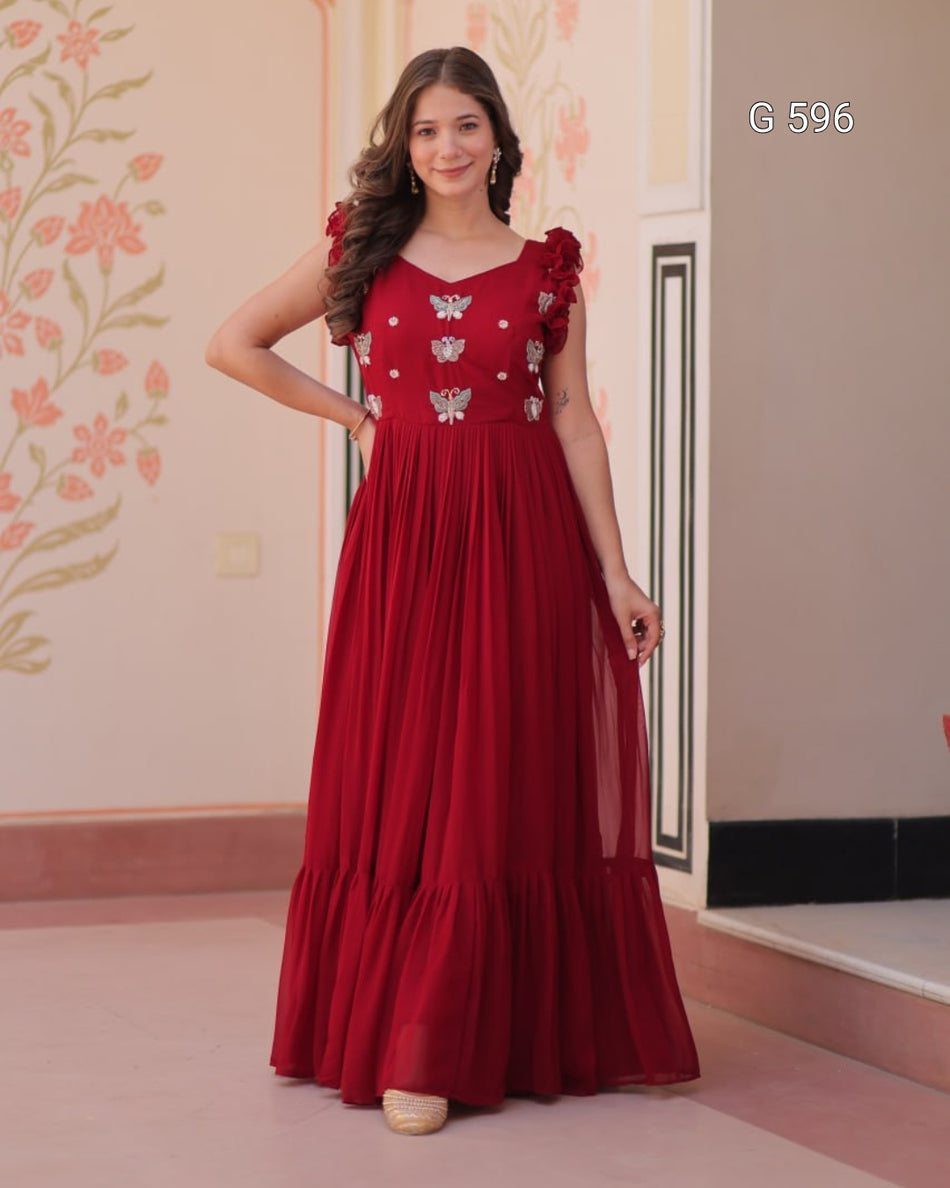 Elegant Party Wear Gown for Festive Occasions - G 596