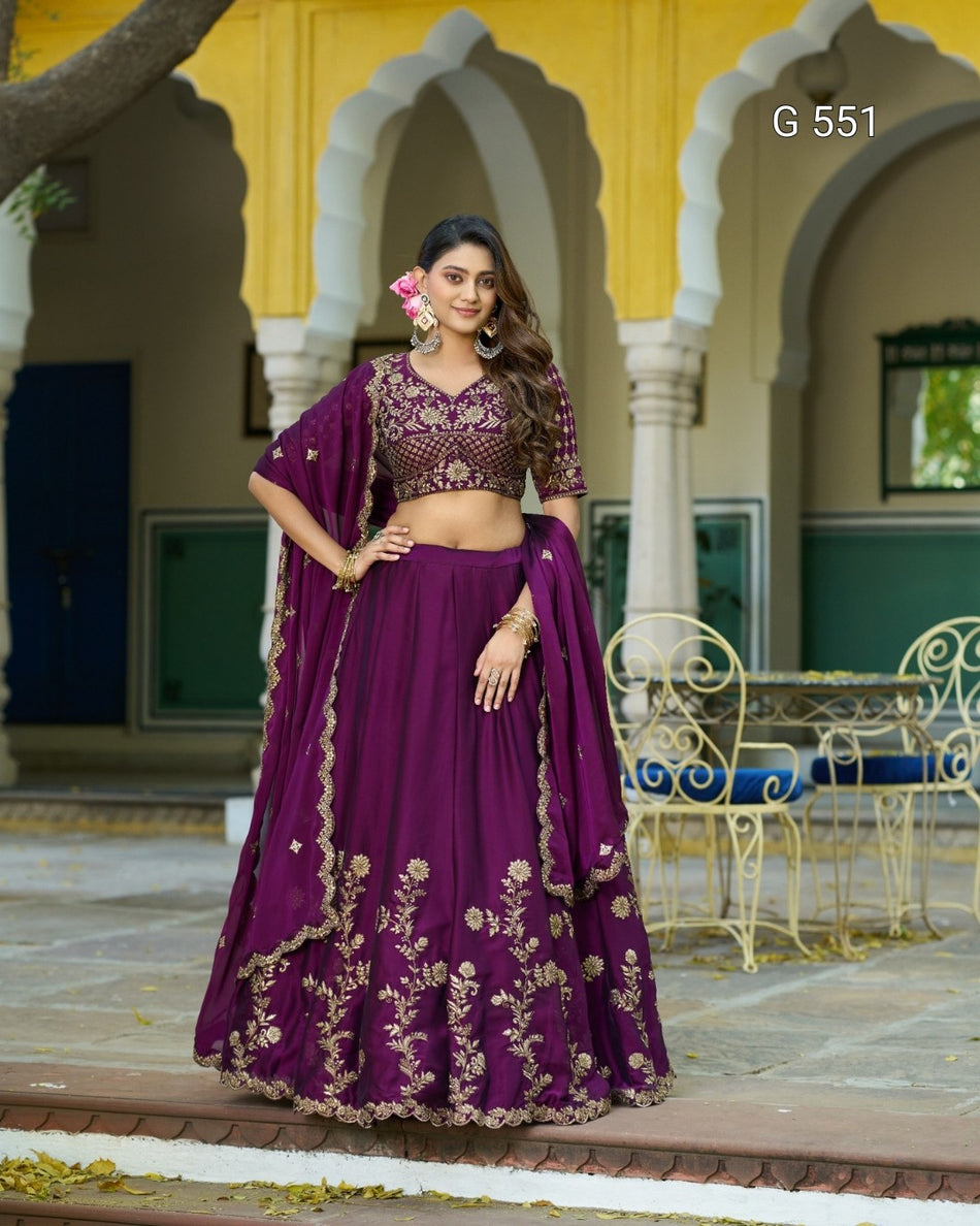 Premium Rangoli Silk Lehenga with Sequin Detail -  G 551