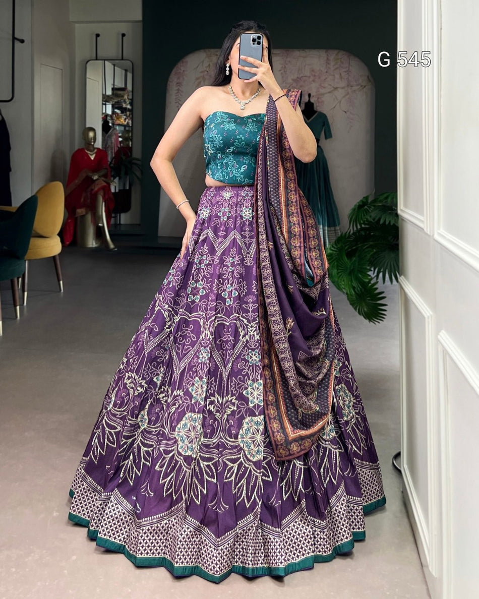 Designer Vaishali Silk Lehenga with Elegant Detailing - G 545