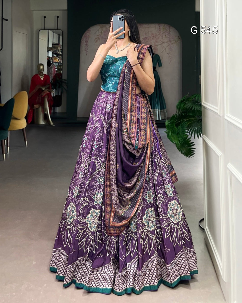 Designer Vaishali Silk Lehenga with Elegant Detailing - G 545