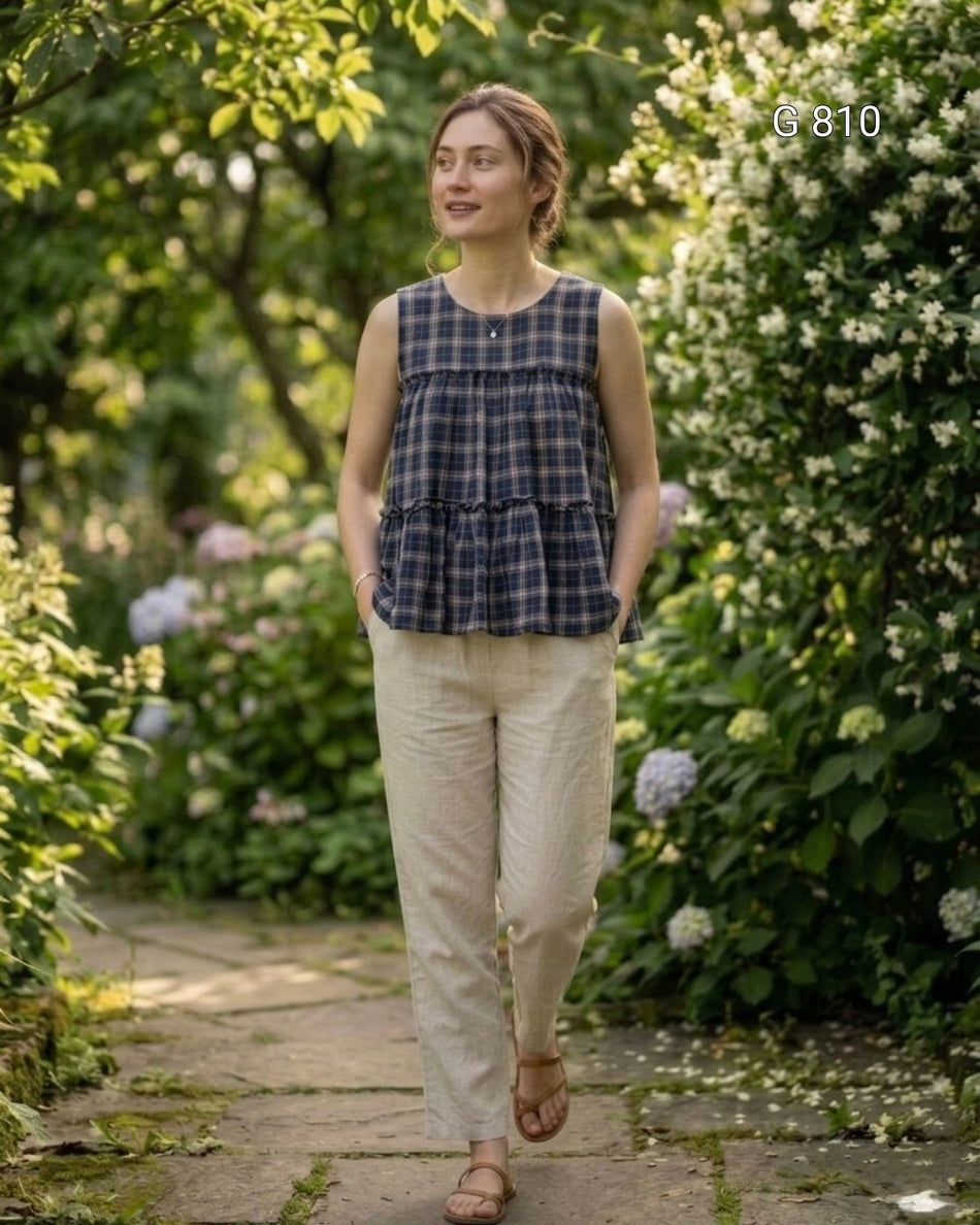 Comfortable Linen Cotton Outfit for Everyday Wear G 810