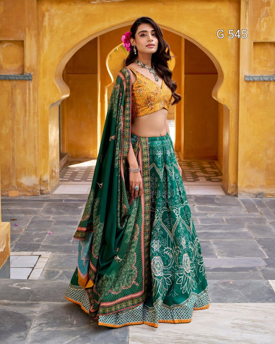 Designer Vaishali Silk Lehenga with Elegant Detailing - G 545