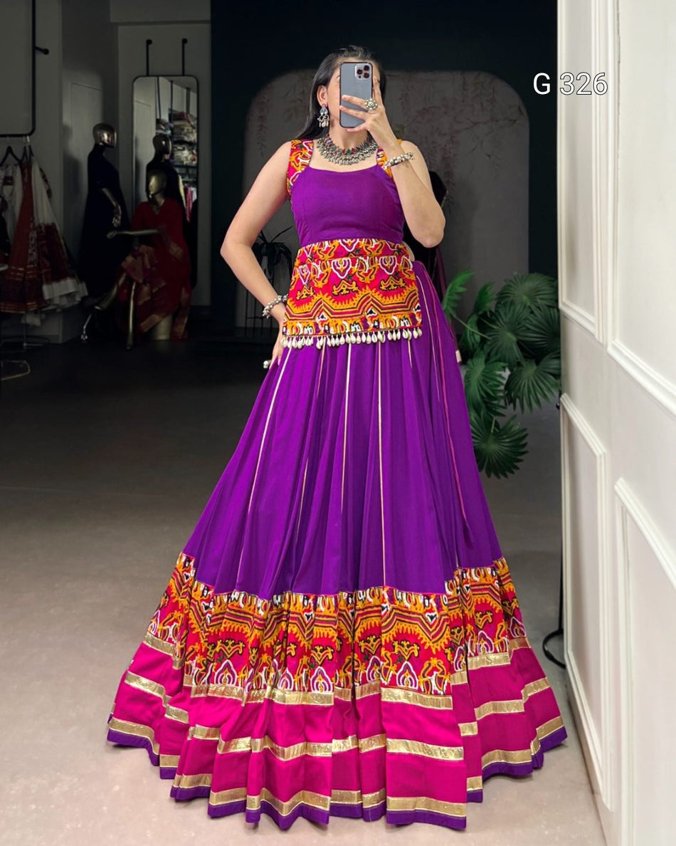 Pure Rayon Lehenga with Gamthi & Gota Patti Work – G 326