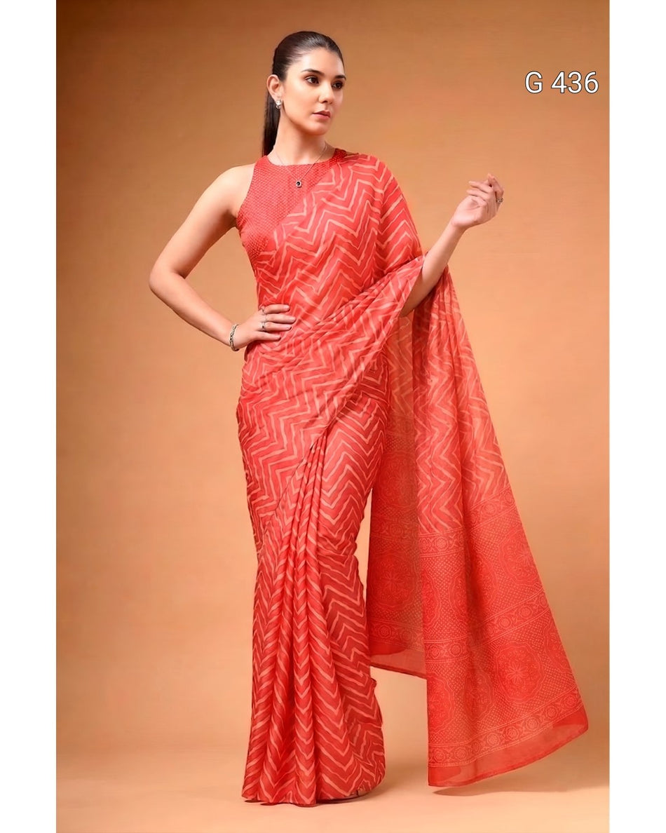 Graceful Printed Satin Saree Collection - G 436