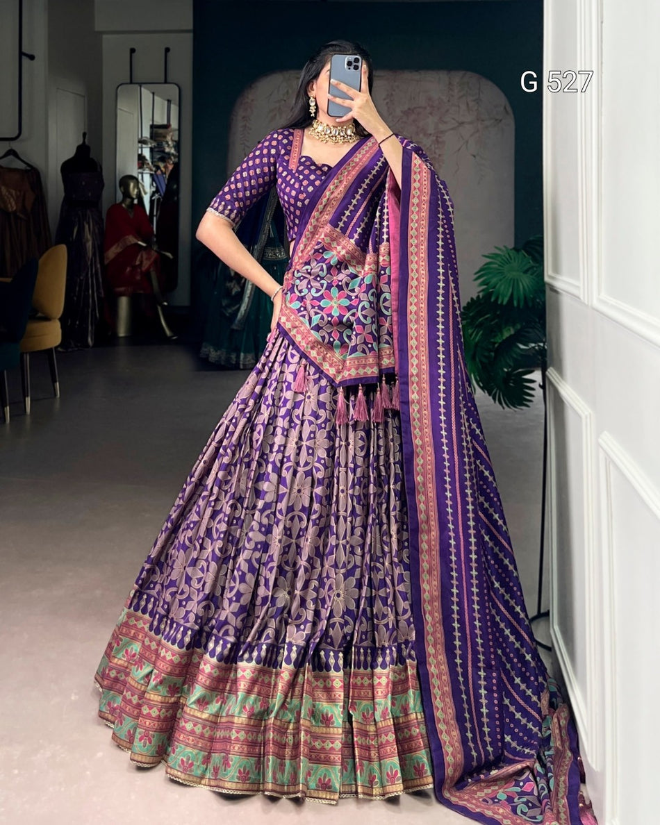 Beautiful Tasar Silk Lehenga for Festive Occasions - G 527