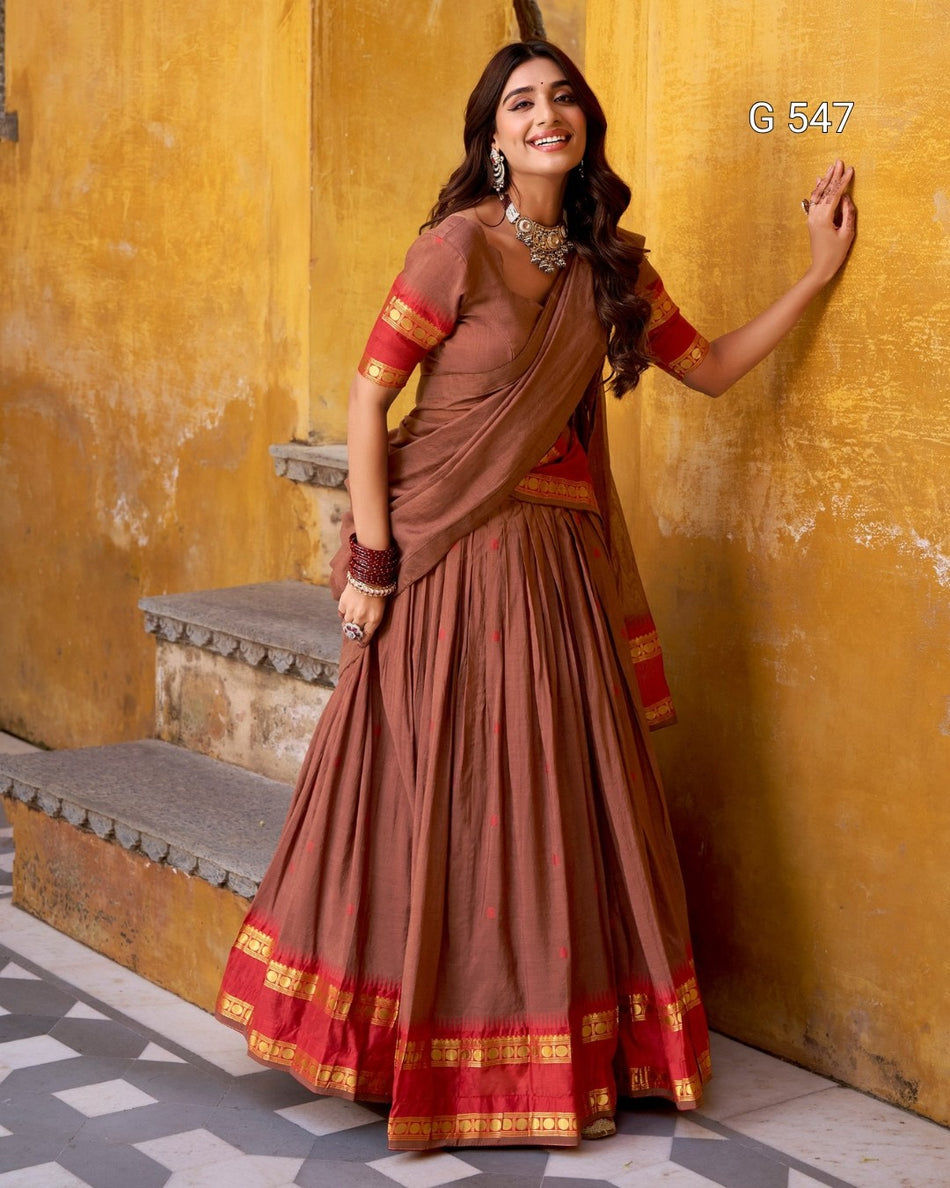 Beautiful Chanderi Cotton Lehenga for Festive Occasions - G 547