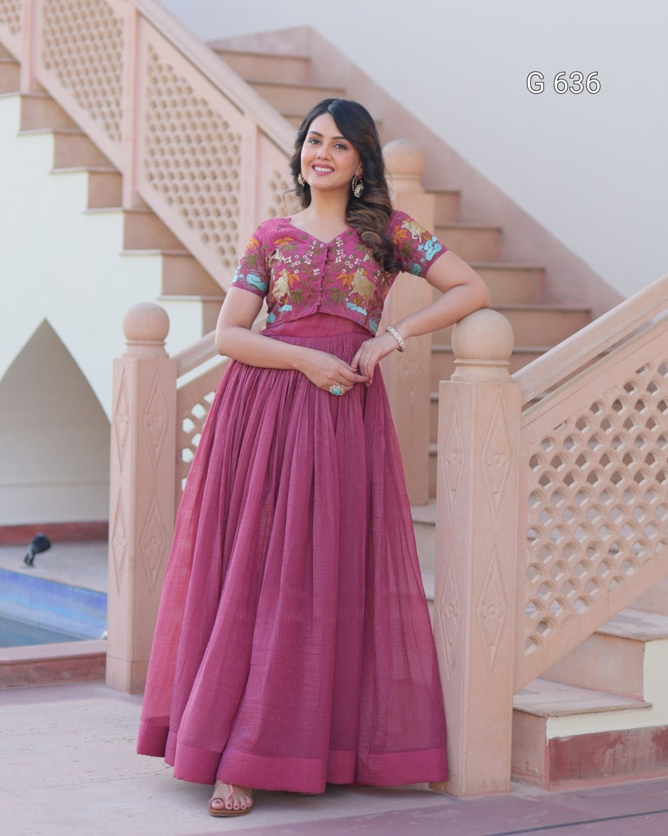 Stylish Silver Crunchy Outfit for Wedding Functions - G 636