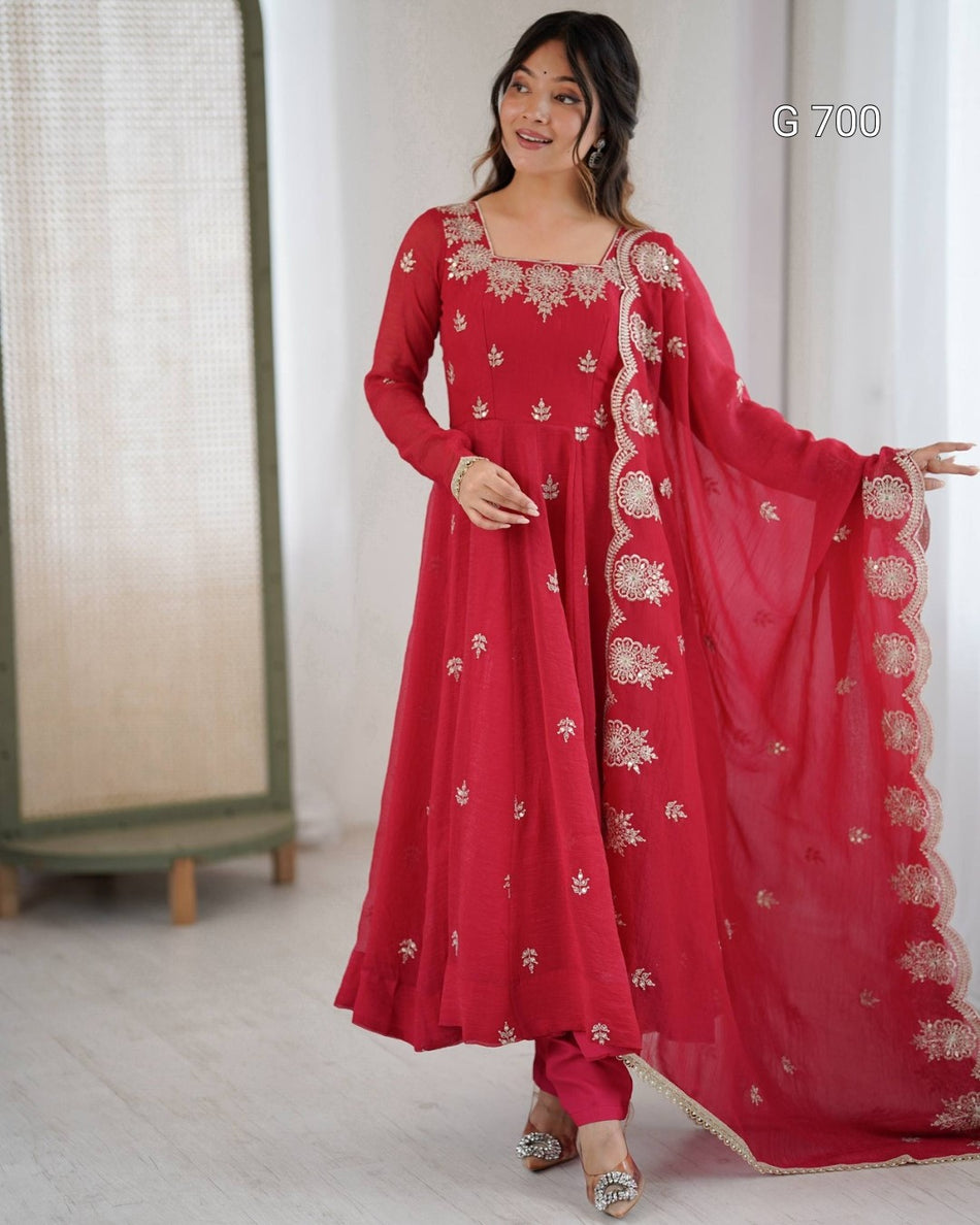 Premium Sequence Work Anarkali with Royal Appeal G 700
