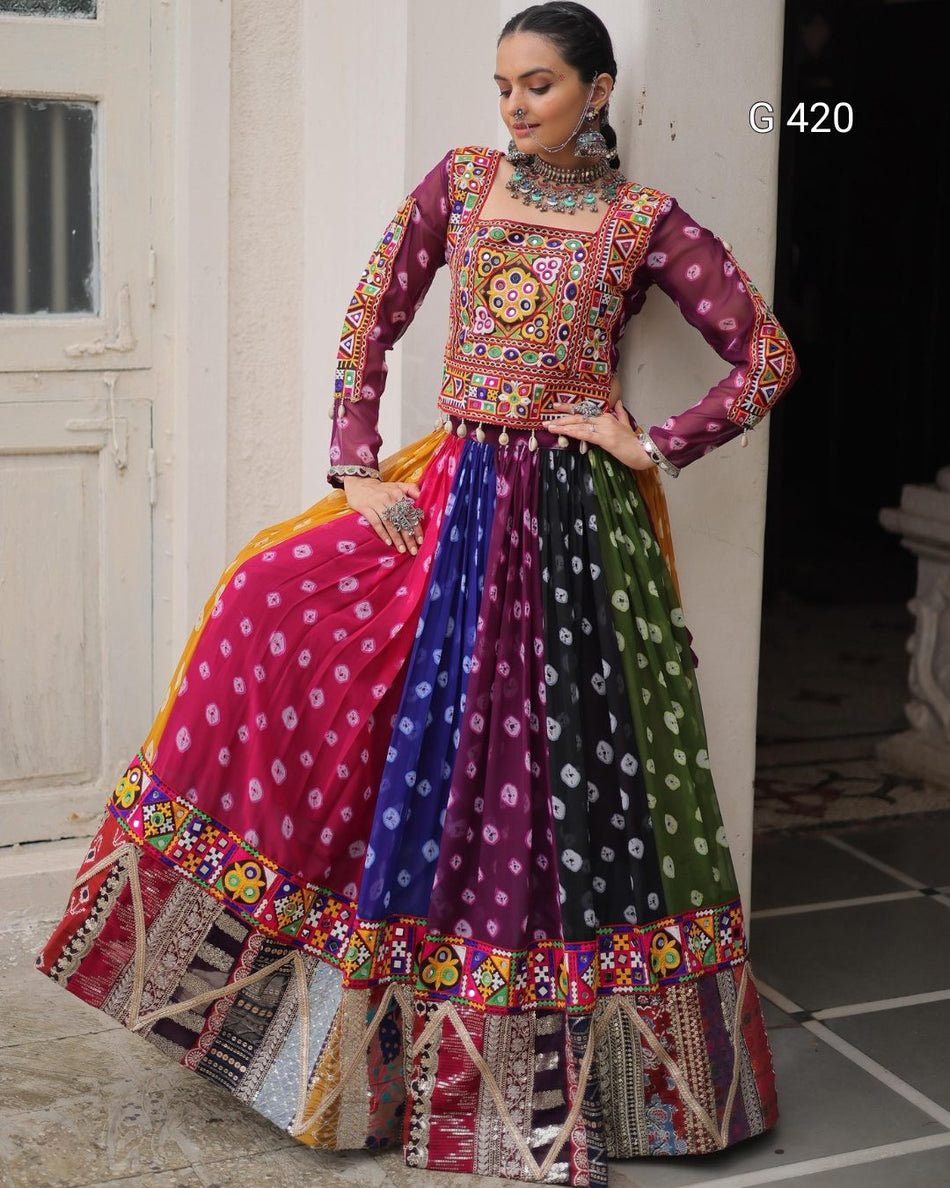 Georgette Lehenga with Vintage Gamthi Embroidery – G 420