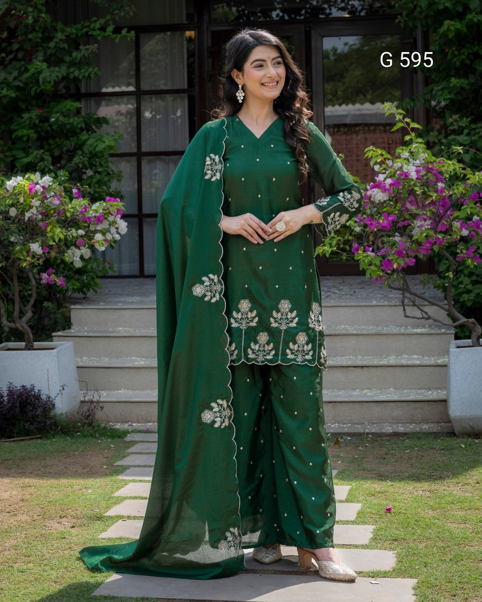 Graceful Embroidered Suit for Celebrations - G 595