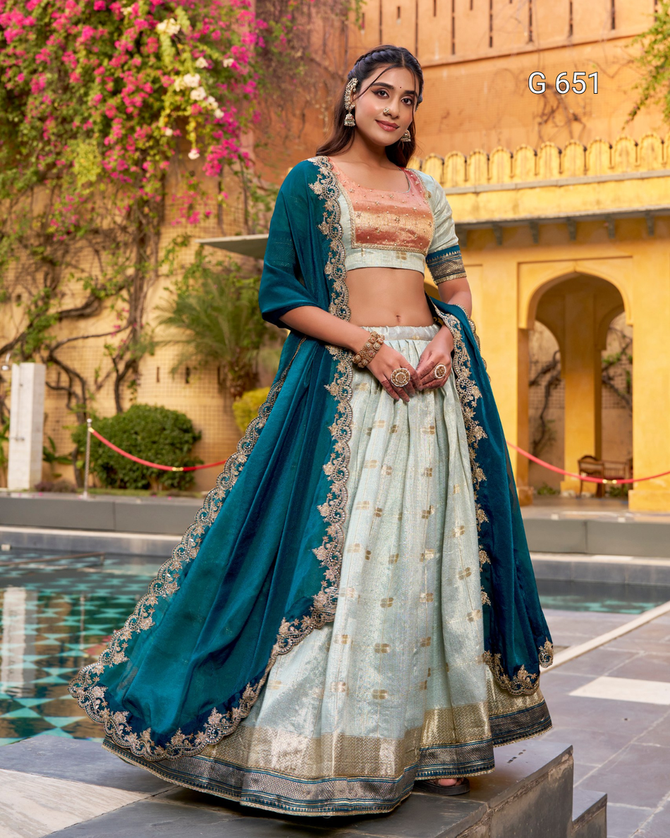 Graceful Wedding Lehenga with Elegant Pastel Tones  G 651
