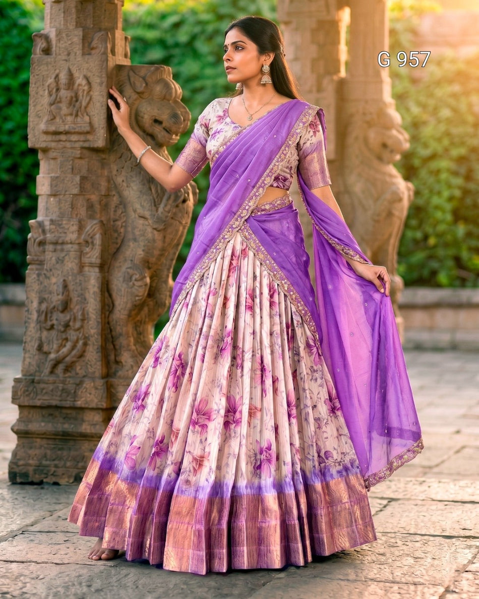 Luxury Kashmiri Dupatta Lehenga Set - G 957